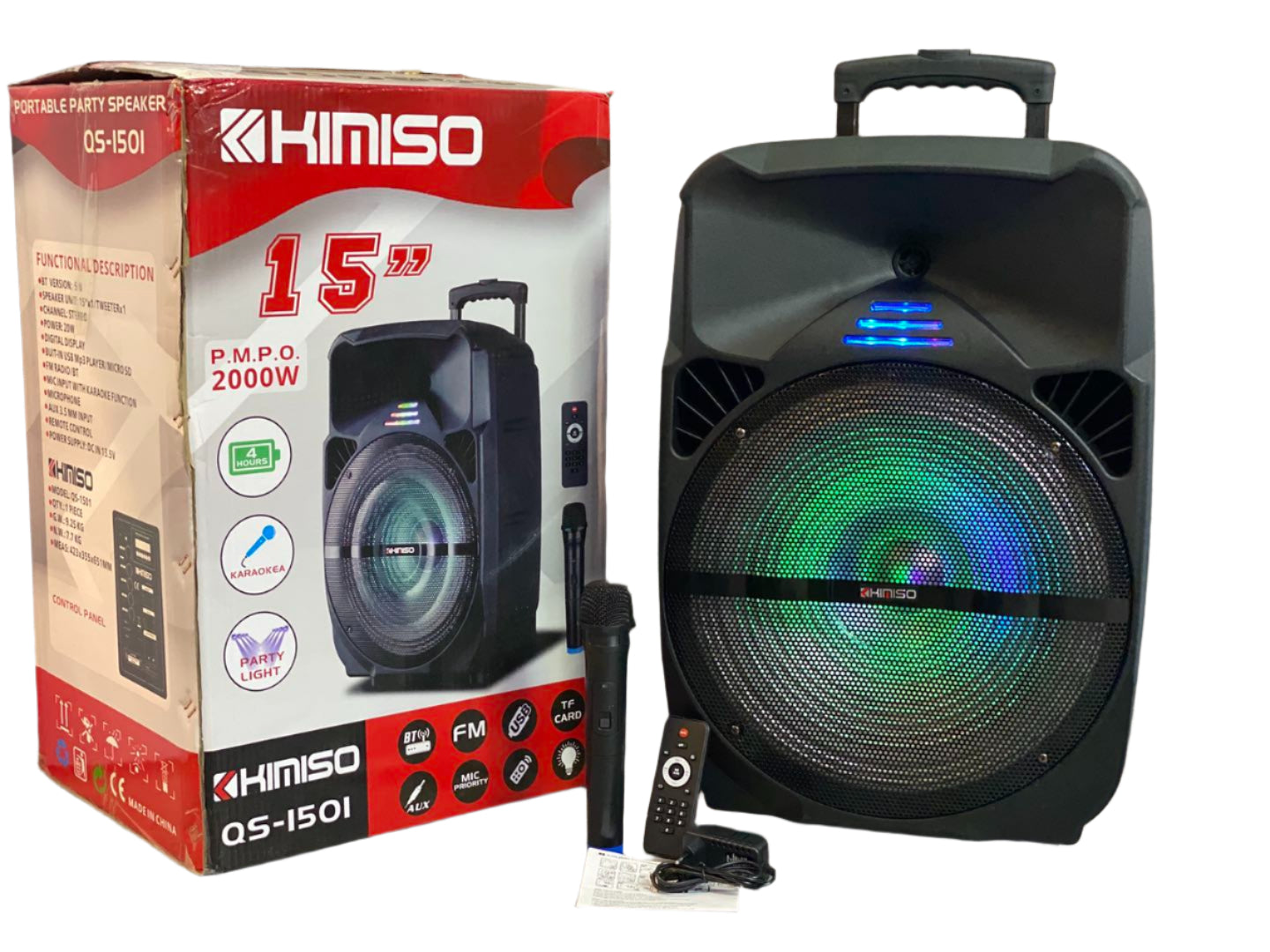 Parlante 15'' 2000w Bluetooth c/microfono 32515