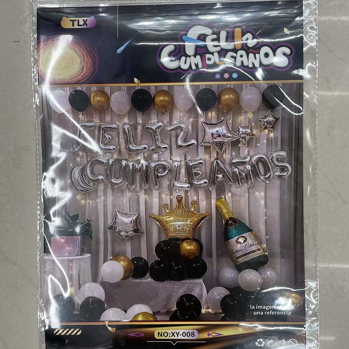 Kit globo cumpleaños c/ pisca 51 pcs