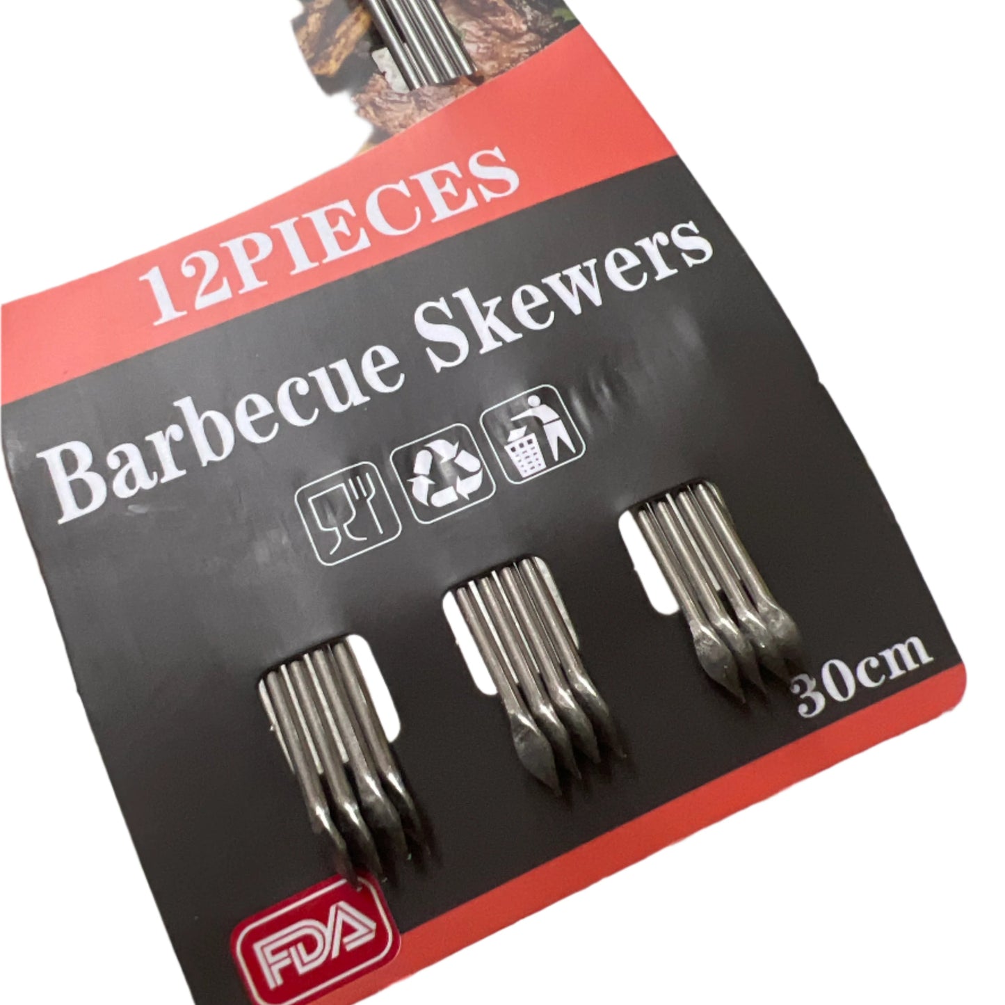Espeto de Metal 12pcs - 30CM