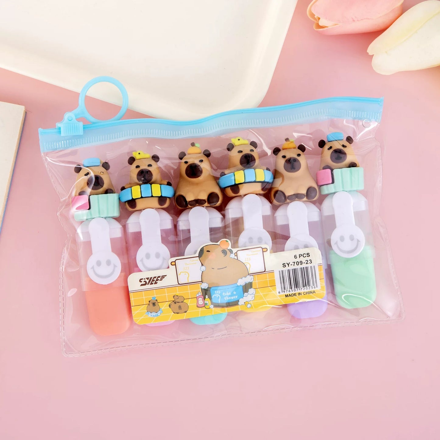 Pincel marcador 6pcs Capibara