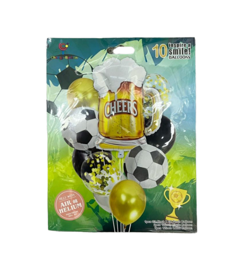 Globo cerveza y pelotas 10 pcs