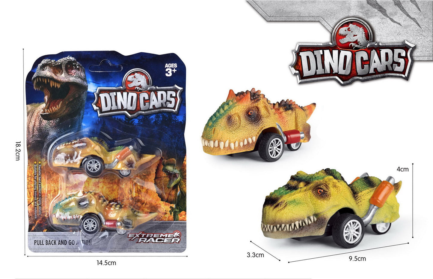 Coche friccion dinosaurio 2pc. (757-106A)