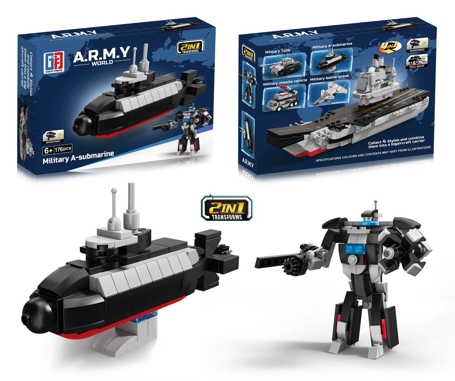 Lego submarino 176pc. 2en1 (123-808)