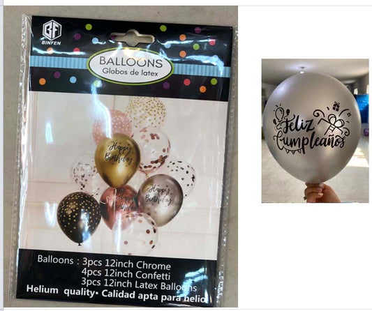 Globo Feliz Cumple - 10pcs