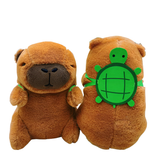Peluche Capibara con Tortuga - 23CM.