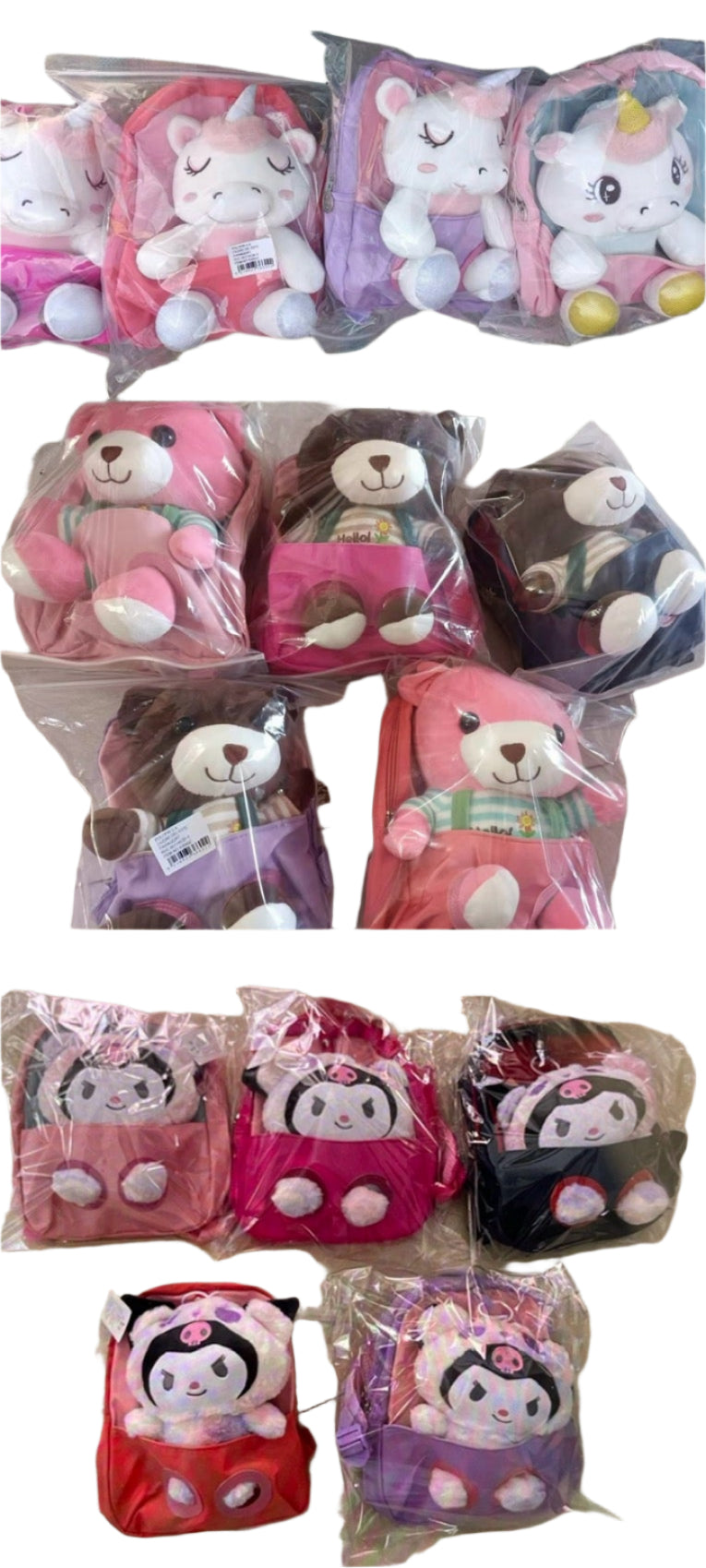 Mochila infantil c/peluche -36602