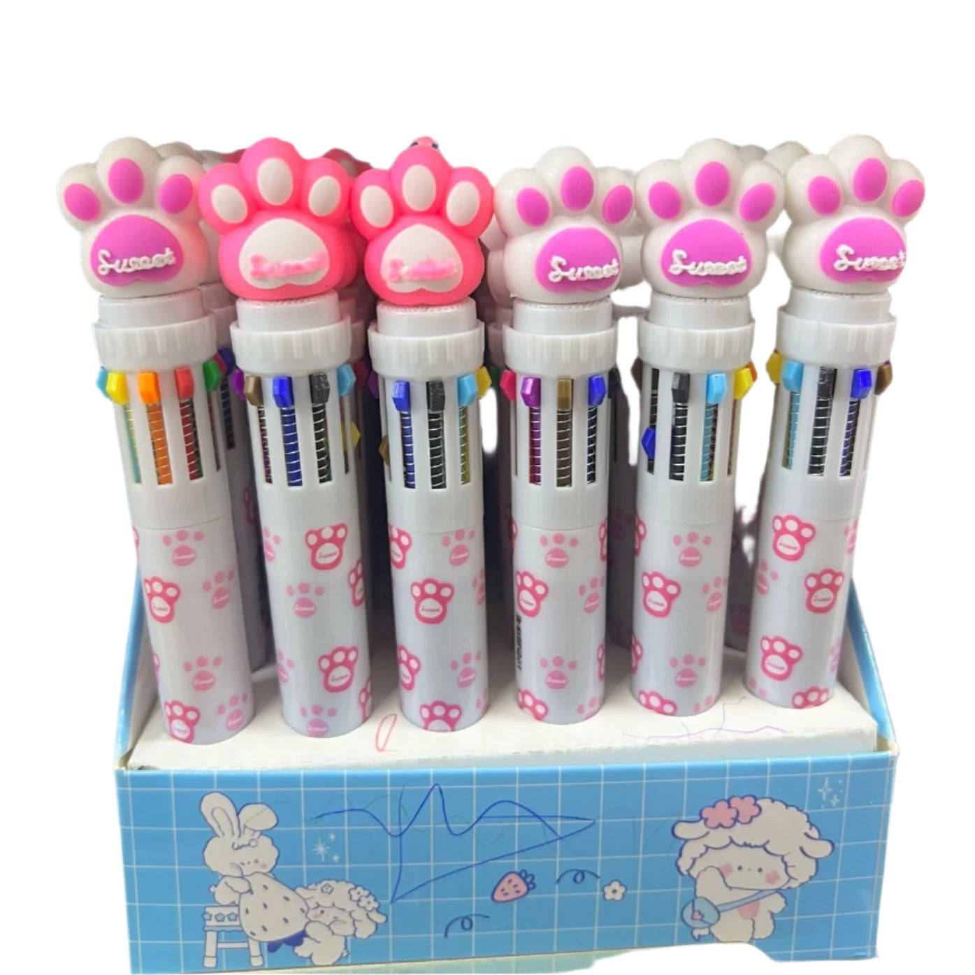 Boligrafo unitario de 10 colores - Patita