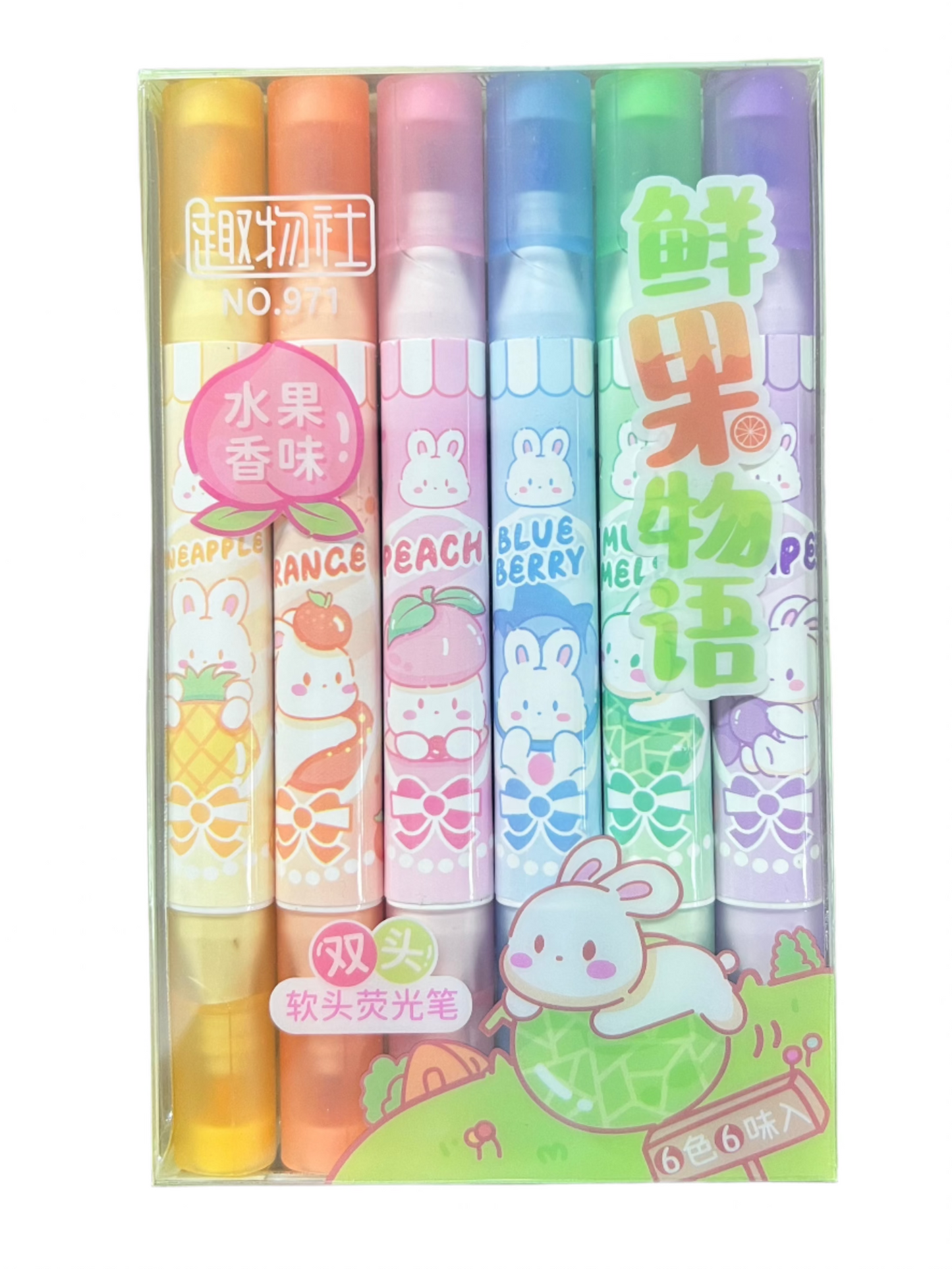 Pincel Marcador 6 piezas 2EN1 Frutas